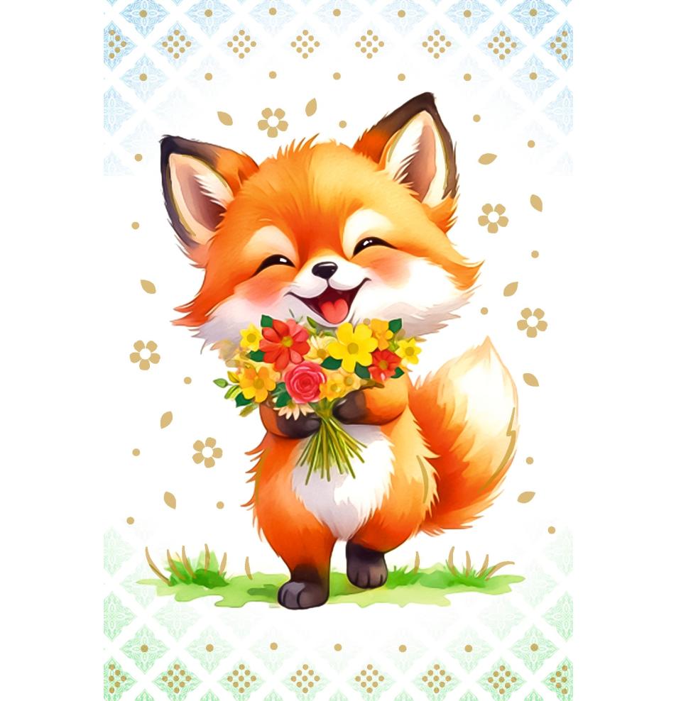 Standarta dubulta kartīte, apdruka iekšpusē