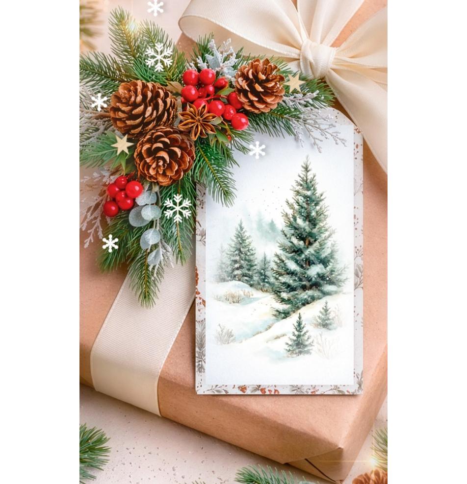 Gift card, small, double (figural)